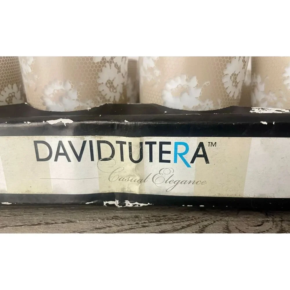 David Tutera Gold Floral Mercury Glass Votive Candle Holders Set of 12